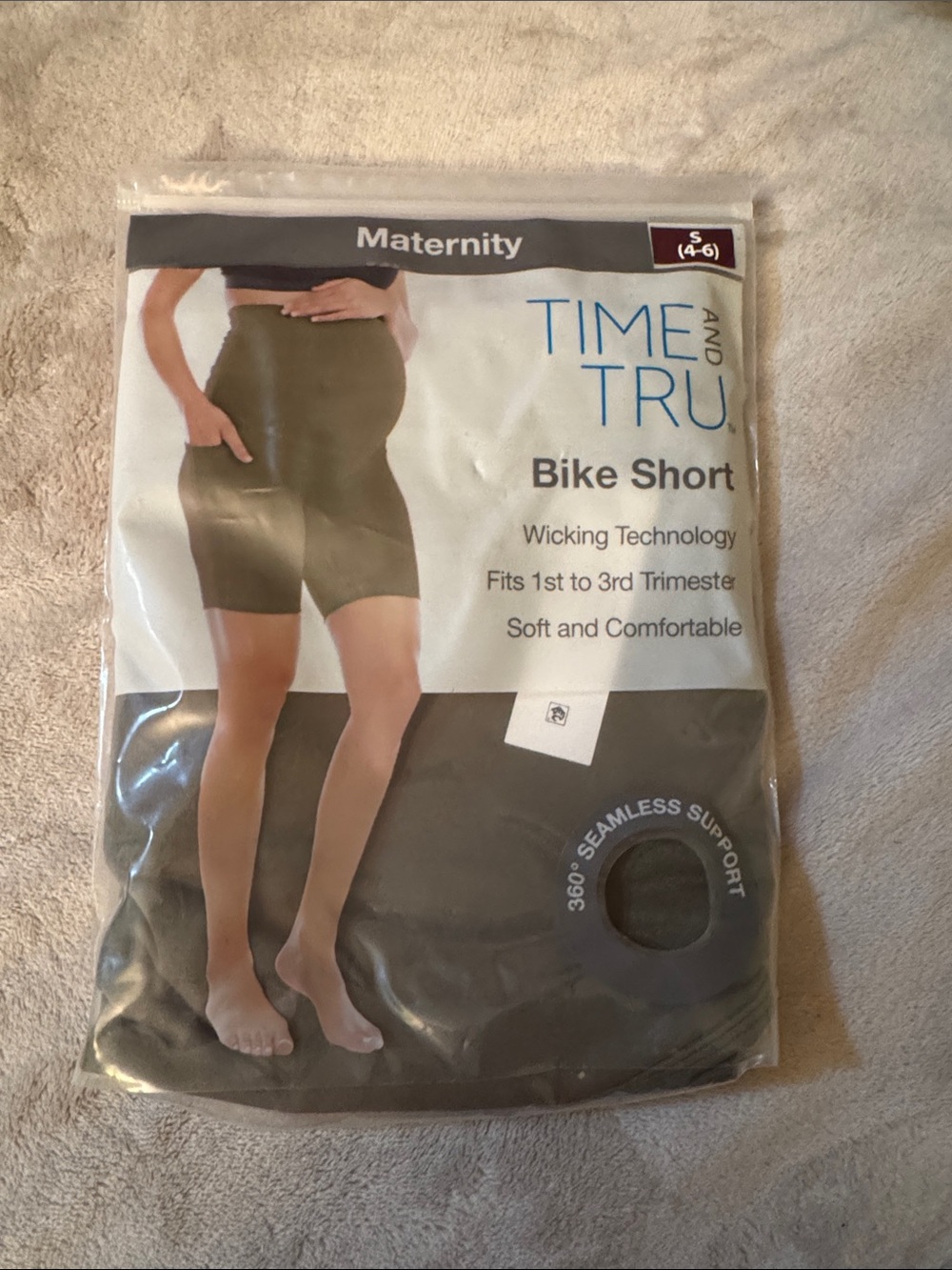 Time and Tru Maternity Bike Shorts - Olive Green